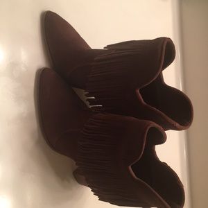 Antonio Melani brown fringe booties